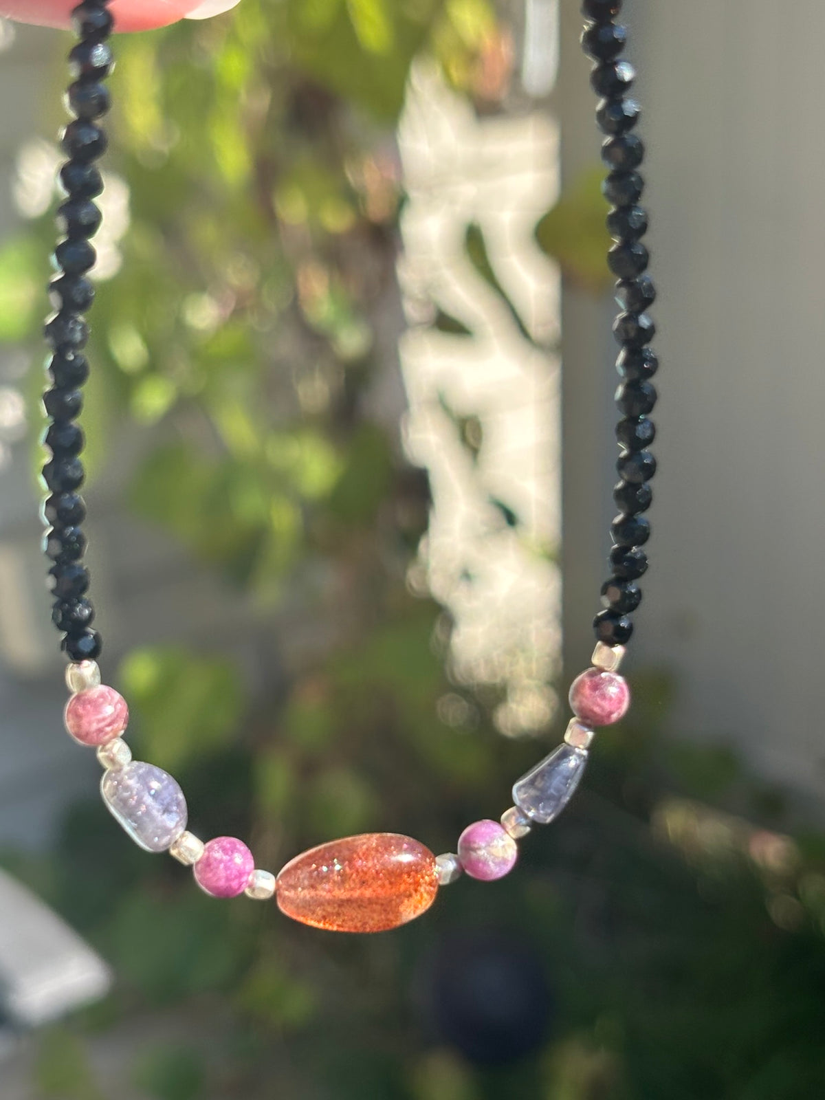 The Shadow Alchemist | Black Obsidian • Pink Tourmaline • Sunstone • Iolite