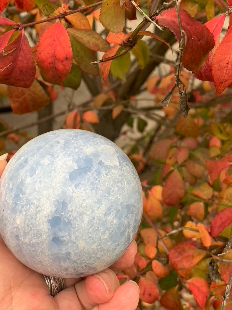 Blue Calcite Sphere - Madagascar