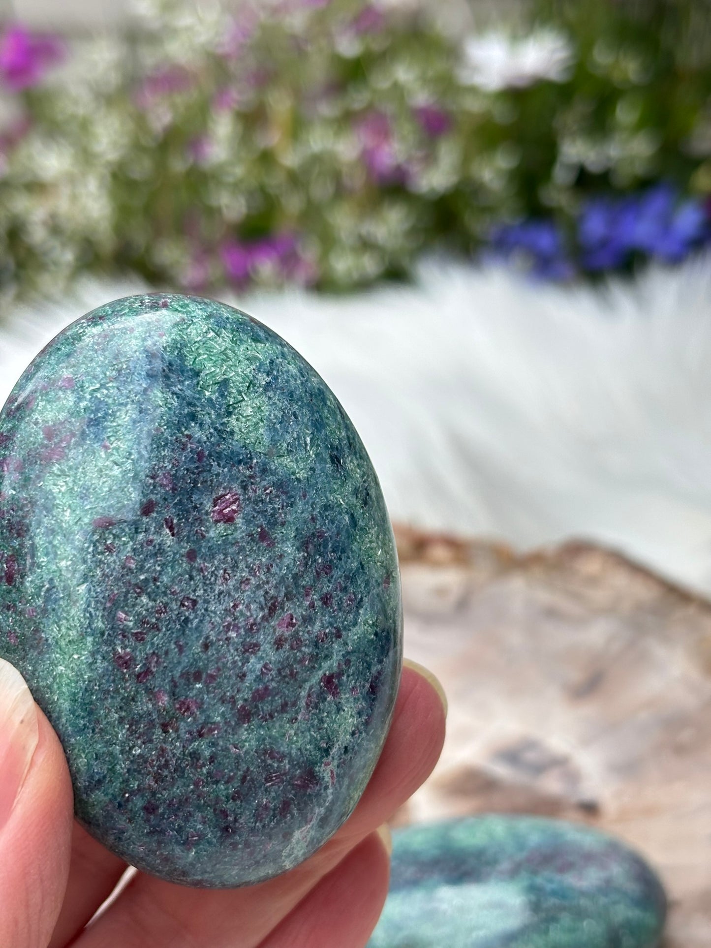 Ruby Kyanite Fuchsite - Palm Stone | India