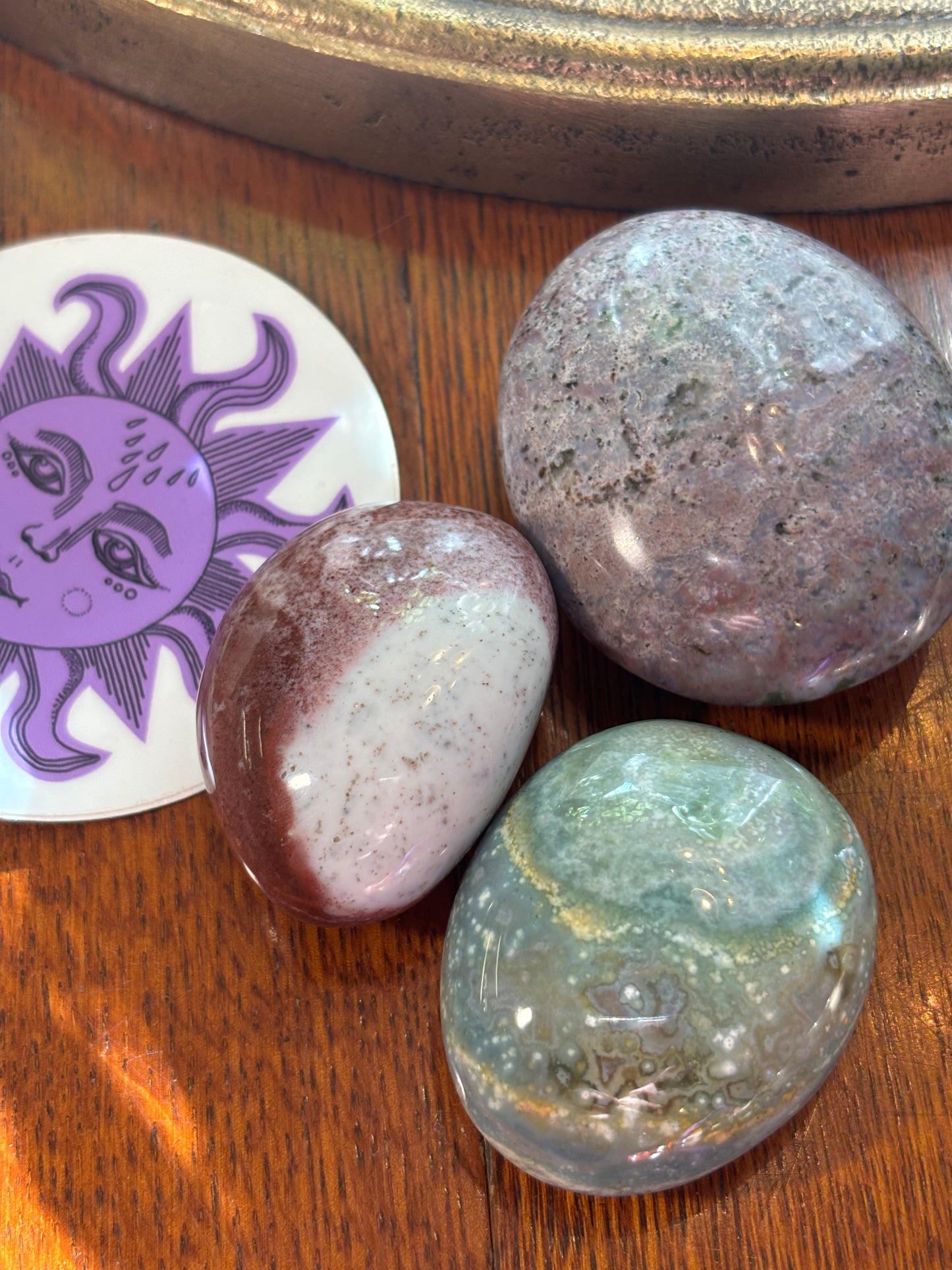 Sea Jasper Palm Stone SET - BUNDLE OF 3 | Madagascar