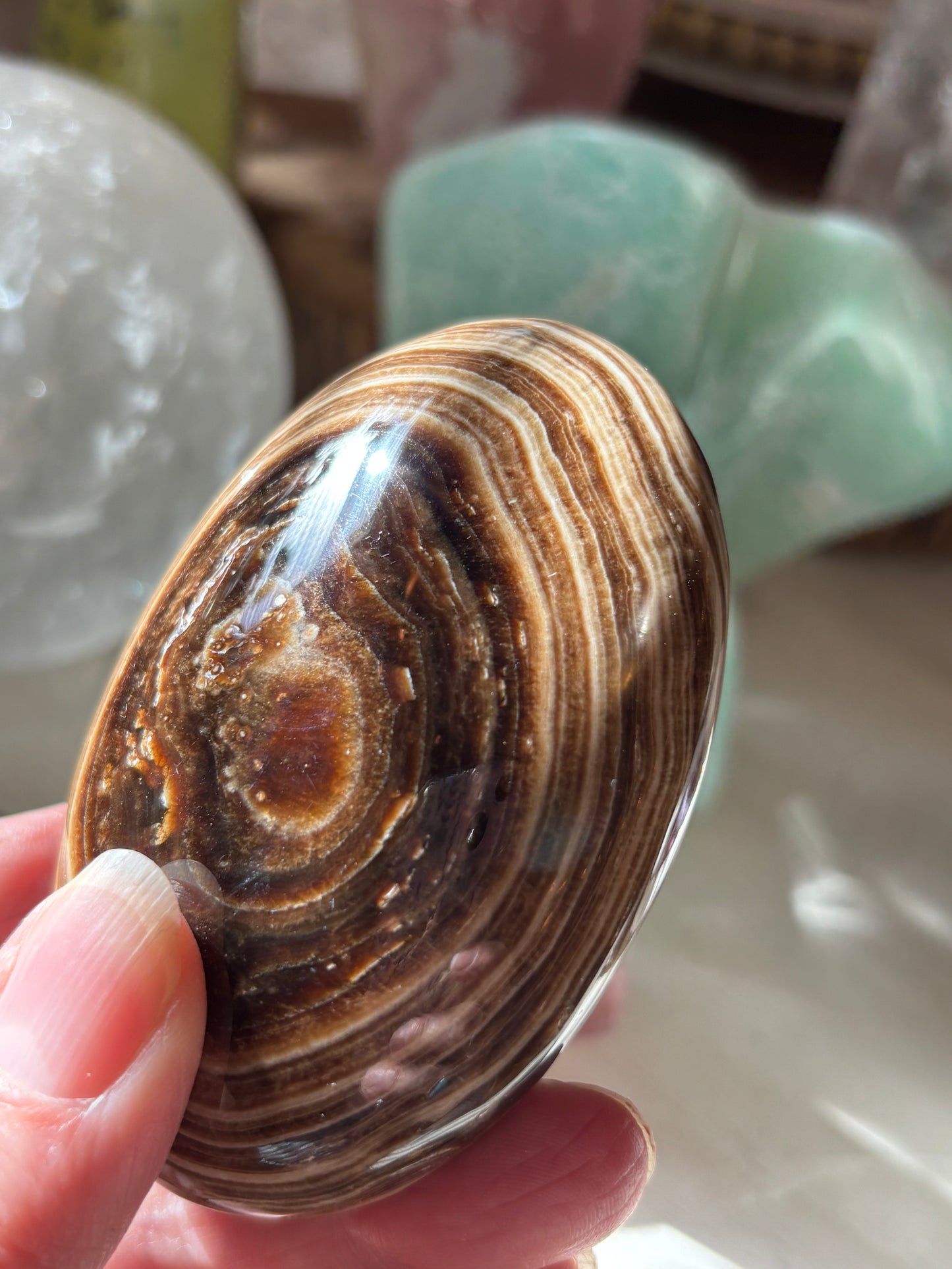 Chocolate Calcite - Palm Stone - Large | Pakistan