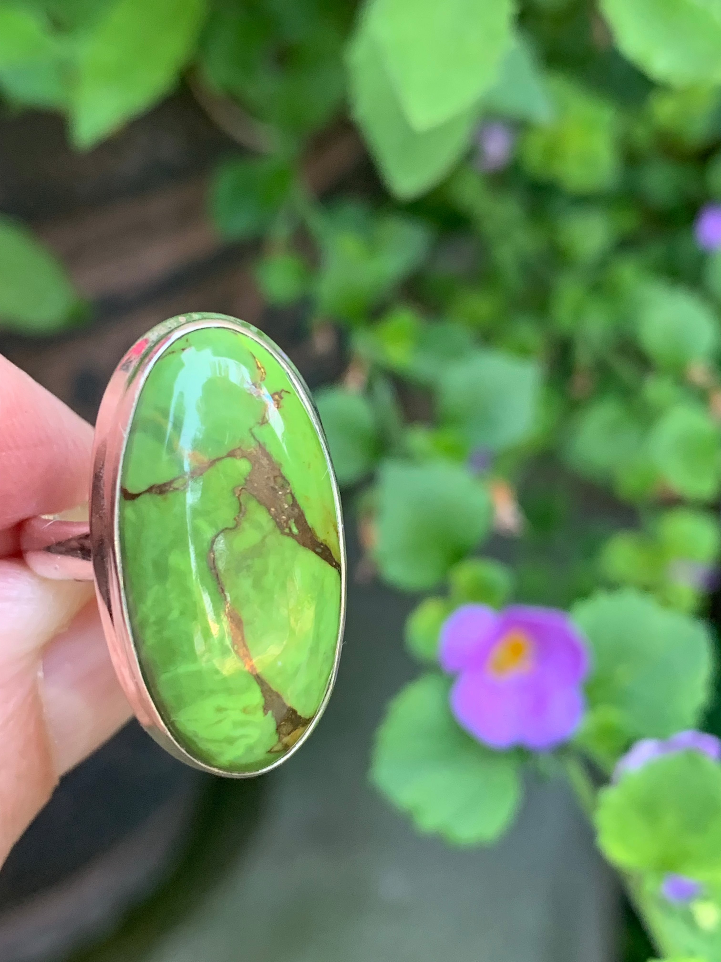 Green Copper Mojave Turquoise - Ring Size 6