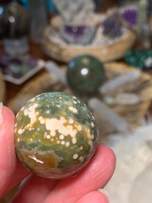 Ocean Jasper Sphere - 8th Vein - Teal