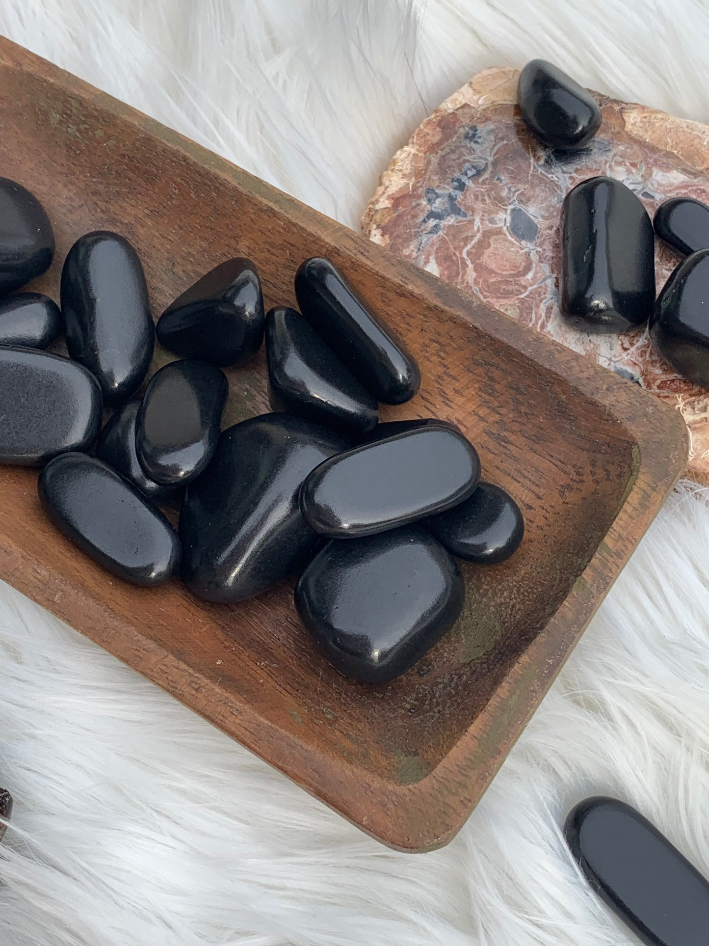 Shungite tumble stones - Karelia, Russia