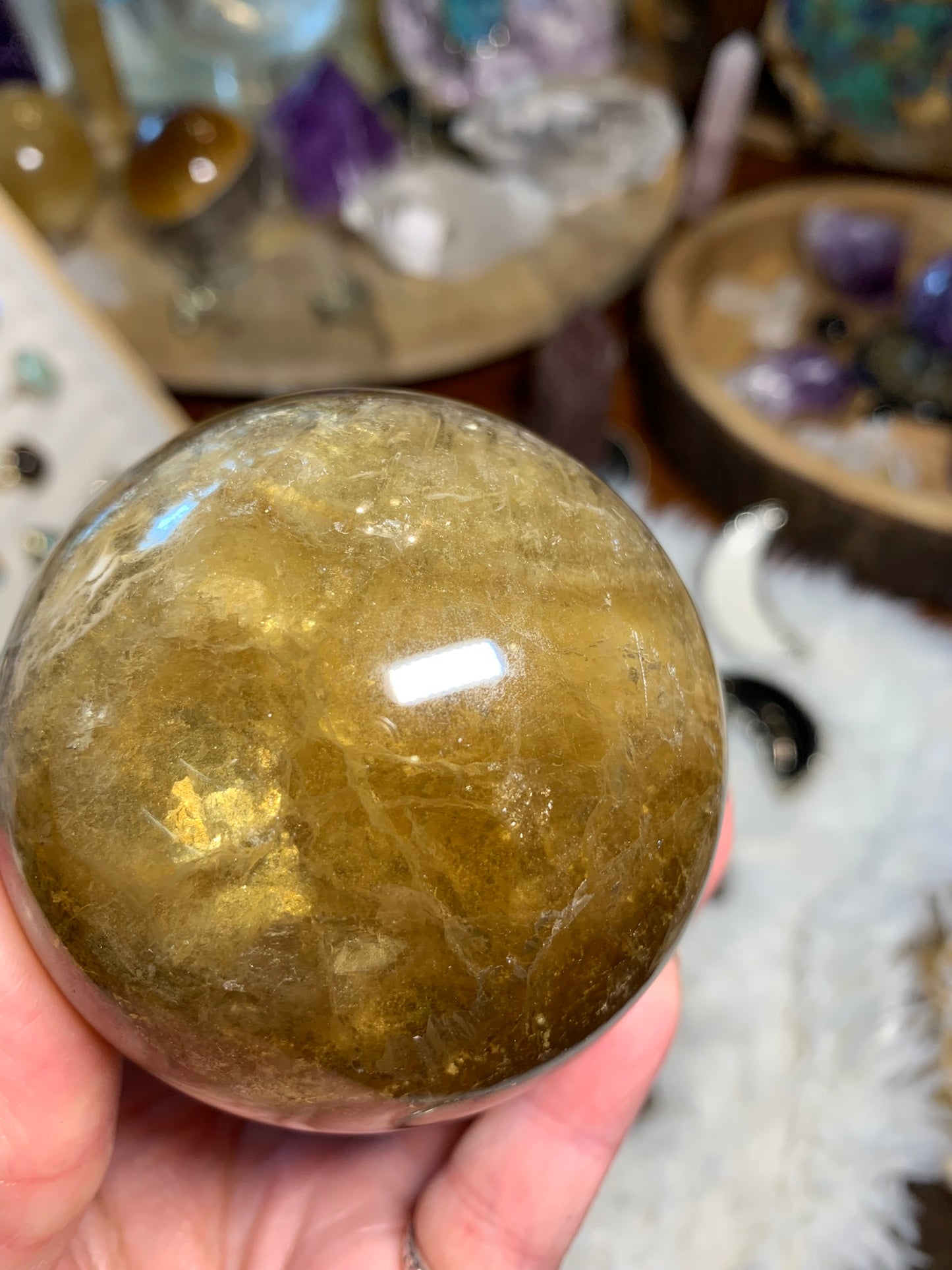 Yellow Fluorite Sphere