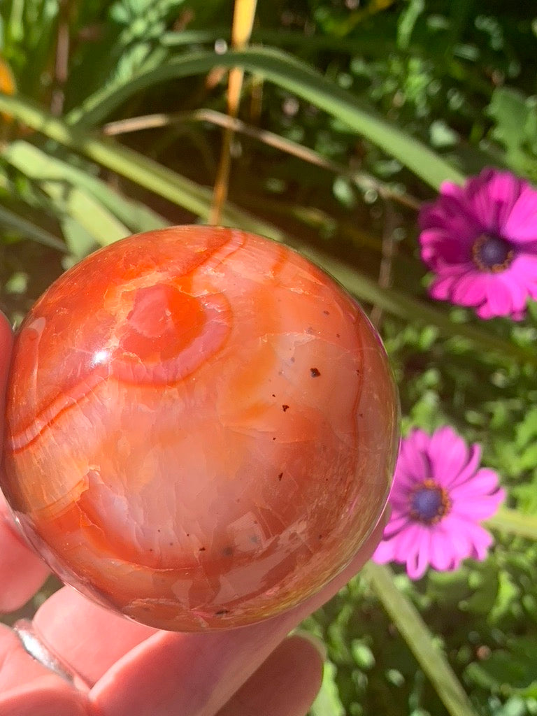 Carnelian Sphere - Madagascar - 64 mm