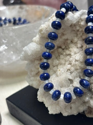 Moonlit Water — Lapis Lazuli with Mother of Pearl