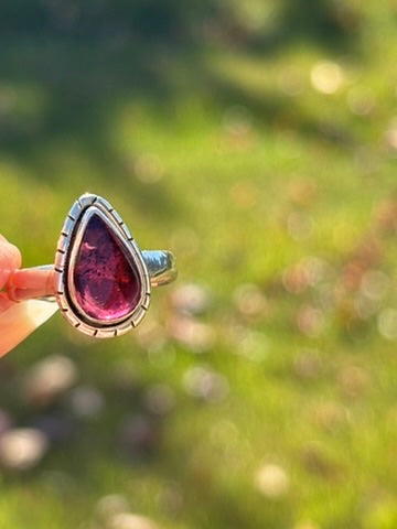 Rhodolite Garnet Ring size 7.5