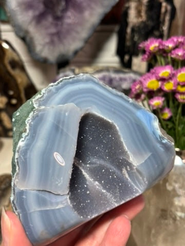 Amethyst Cluster with Banded Agate | Brazil