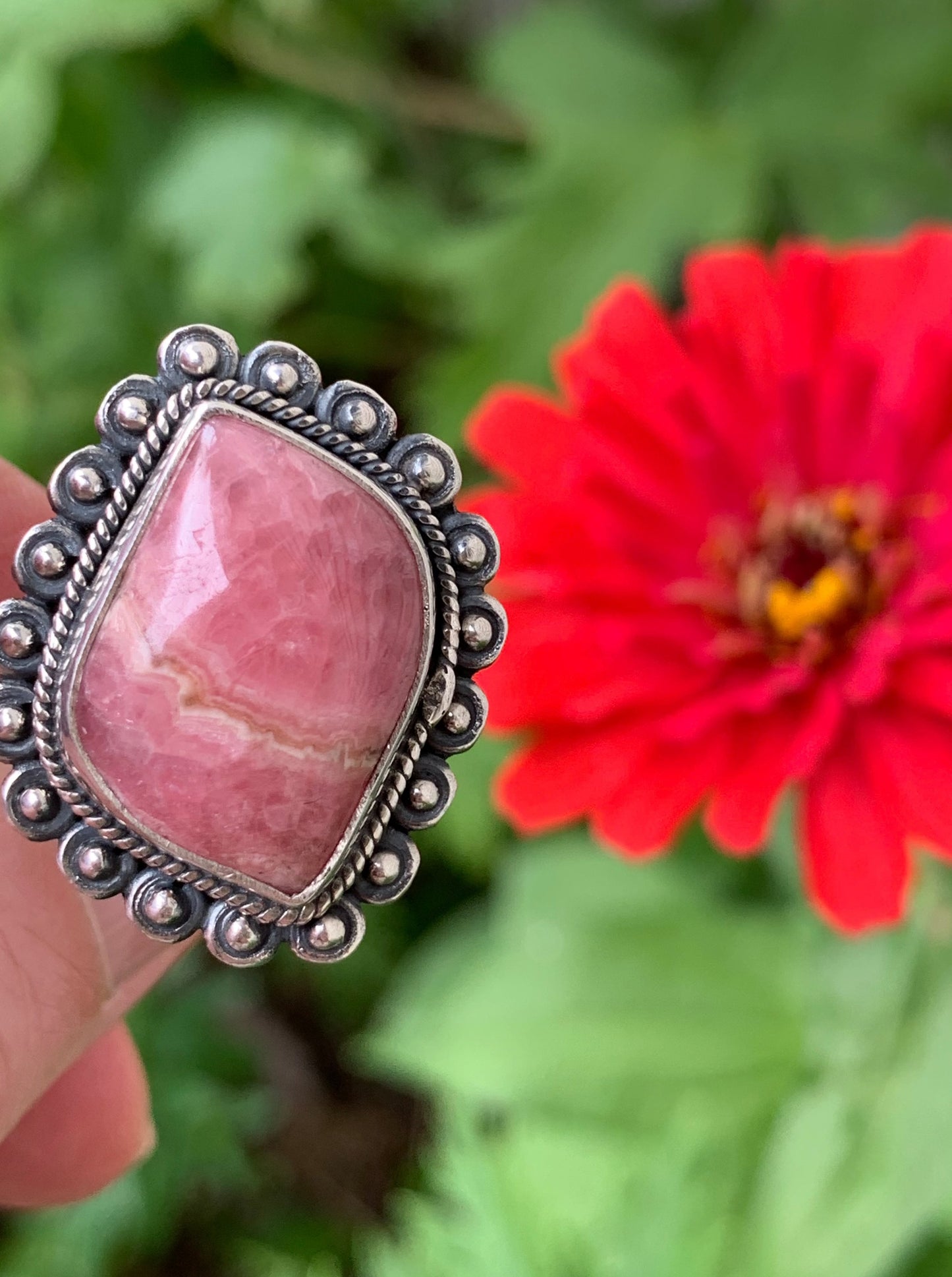 Rhodocrosite Ring size 8