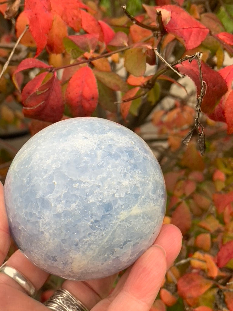 Blue Calcite Sphere - Madagascar