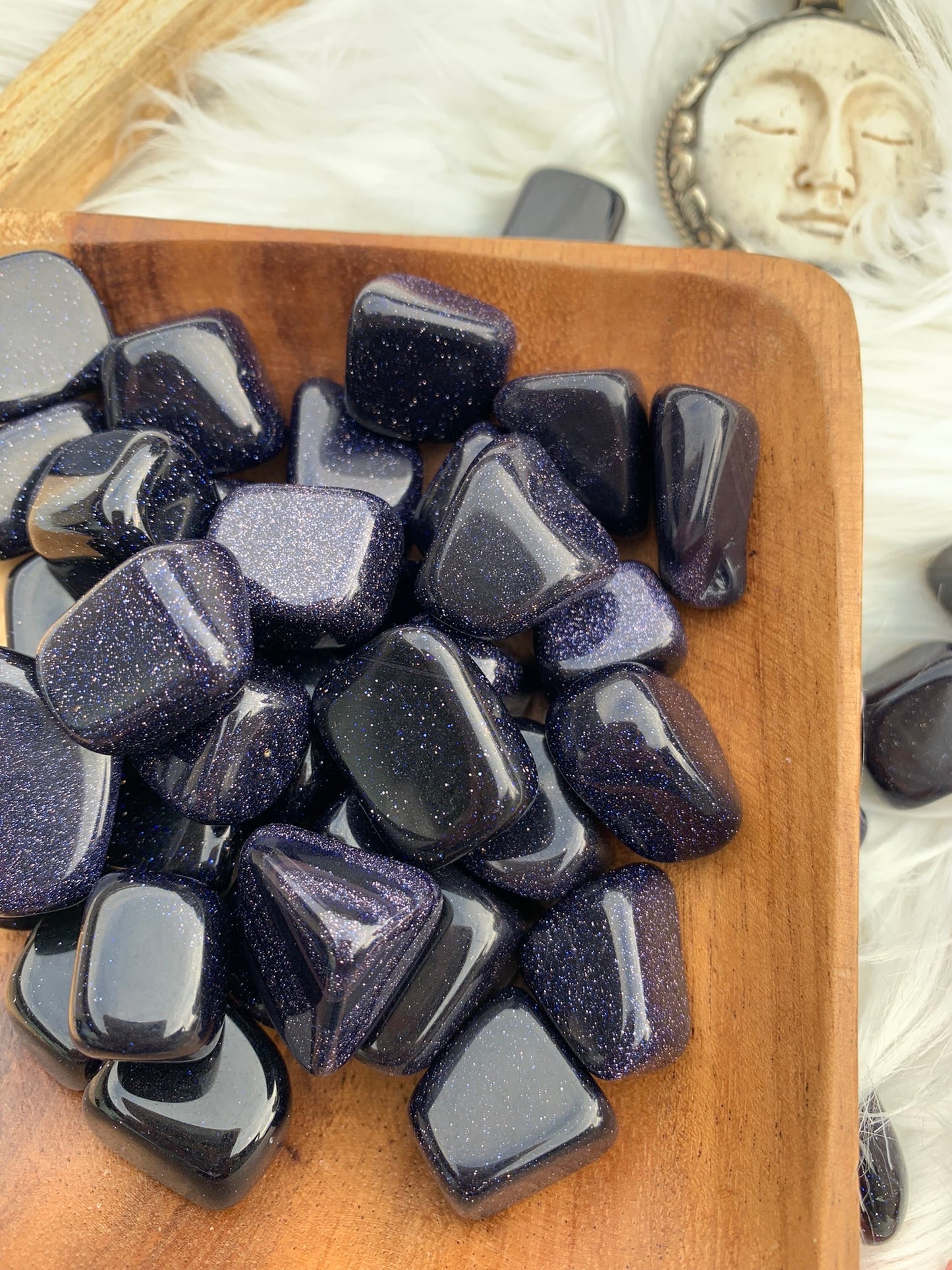Blue Goldstone- Tumble