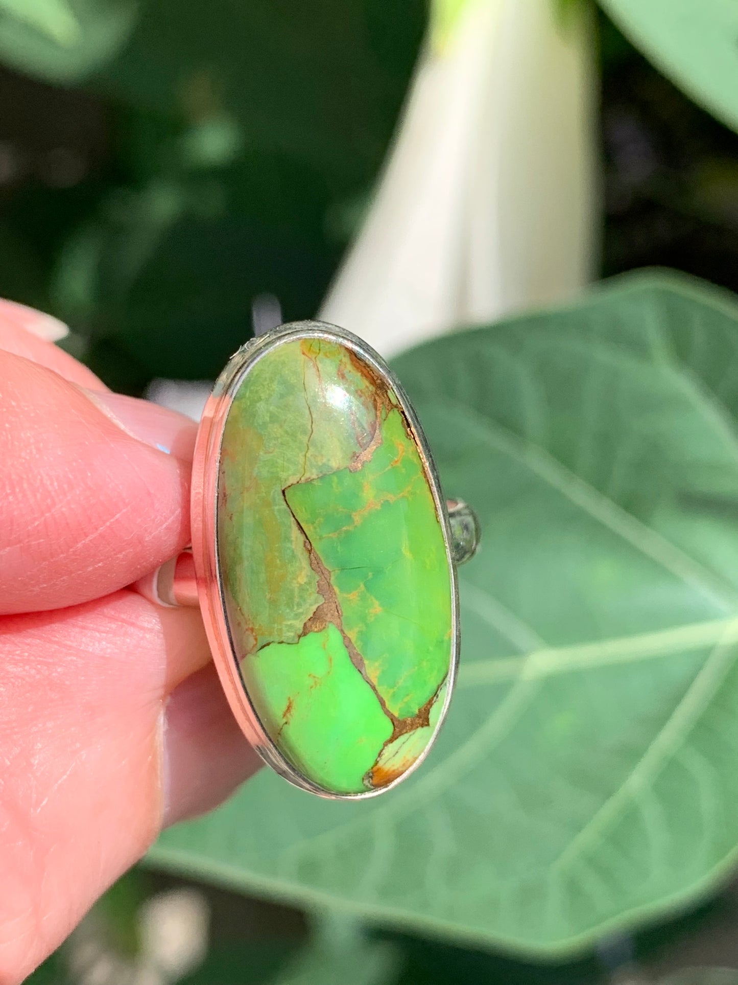 Green Copper Mojave Turquoise - Ring Size 9