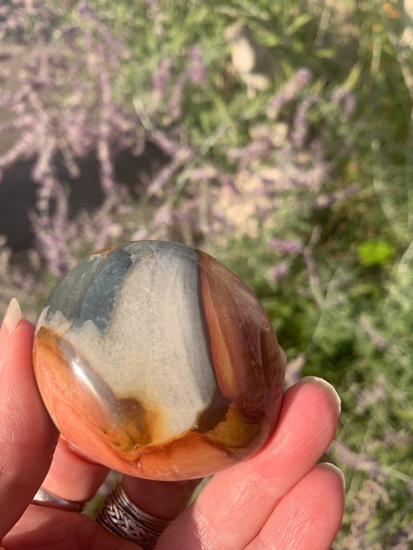 Polychrome Jasper Palm Stone