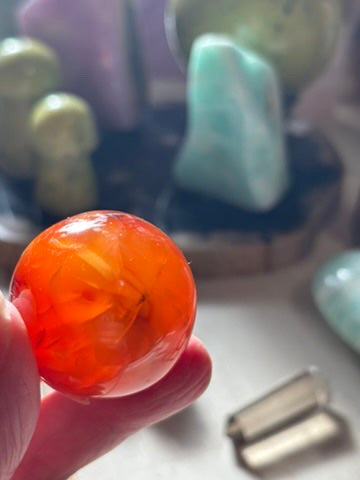 Carnelian Sphere - Madagascar - 37 mm