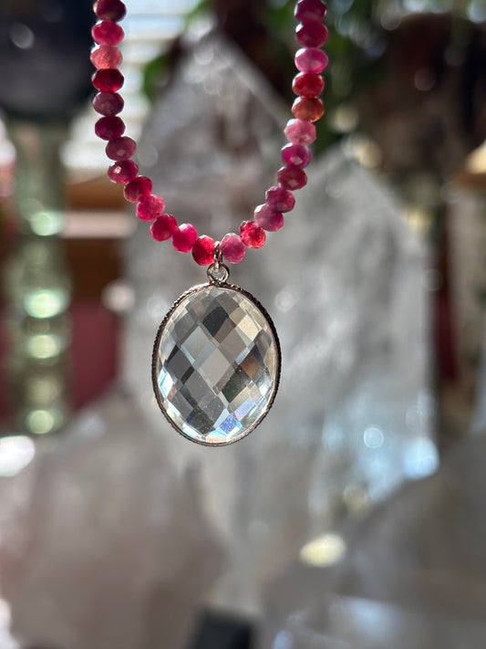 Crimson Key — Red Spinel and Lemurian Quartz