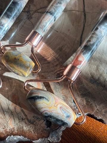 Crazy Lace Agate Crystal Facial Roller