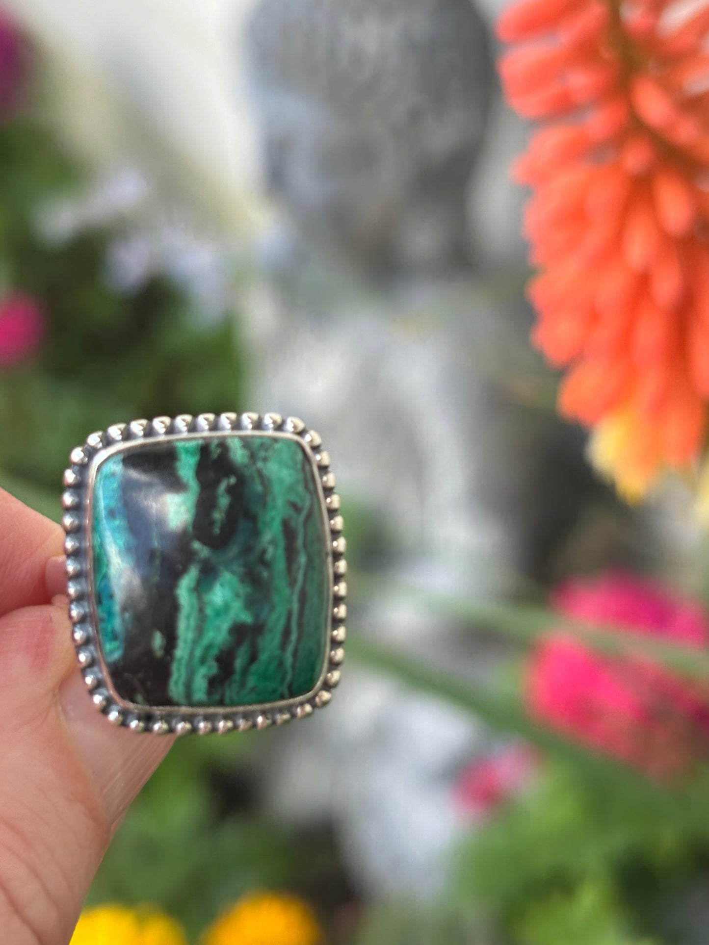 Malachite Chrysocolla Ring size 8