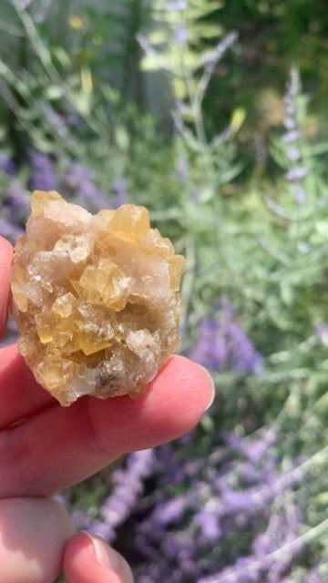 Cubic Yellow Fluorite cluster