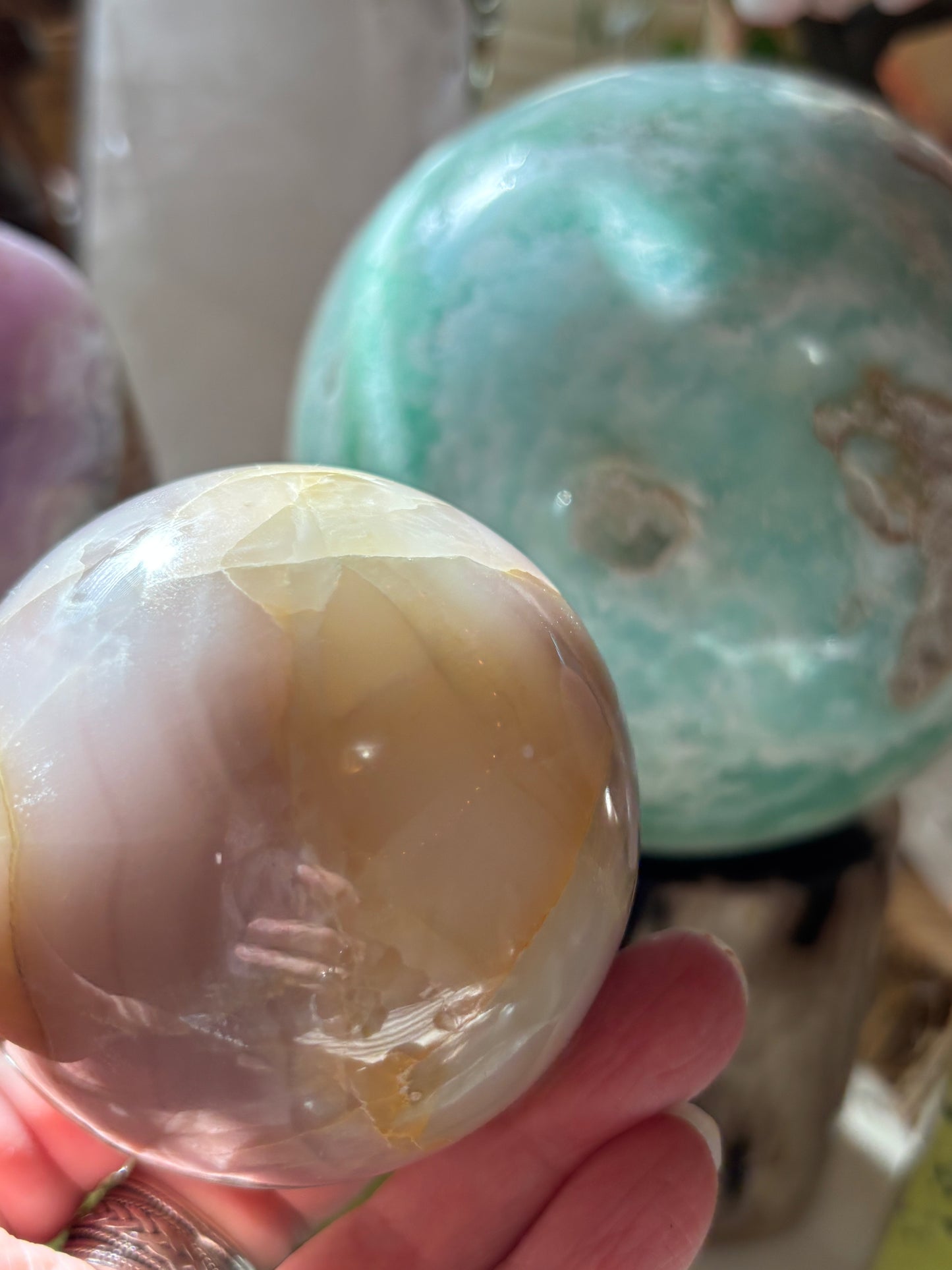 Watermelon Calcite - Sphere - Pakistan
