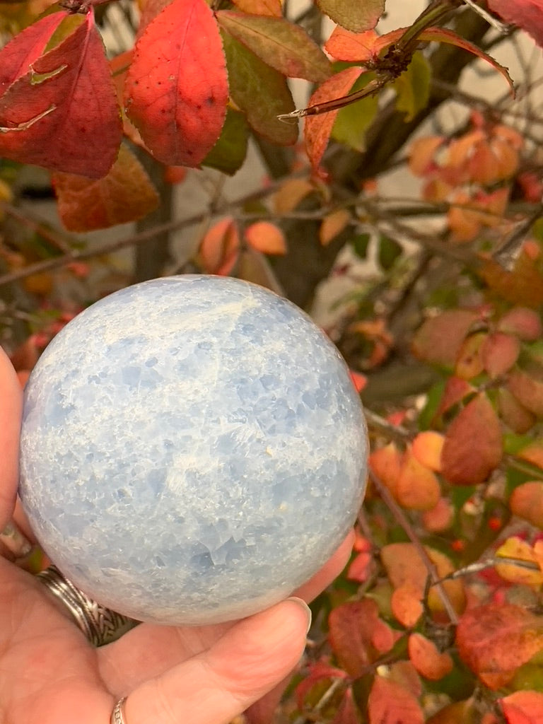 Blue Calcite Sphere - Madagascar