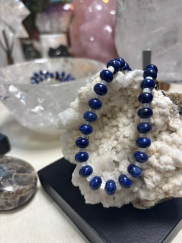 Moonlit Water — Lapis Lazuli with Mother of Pearl