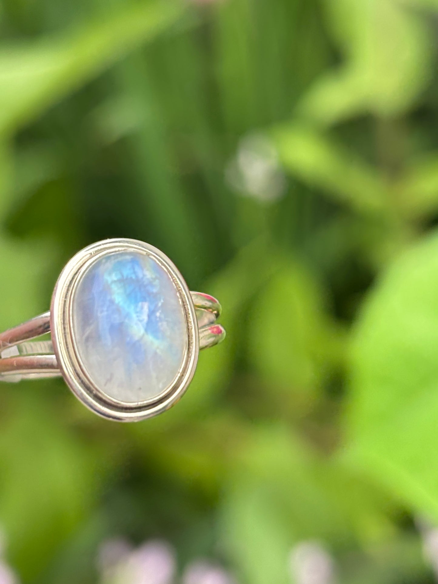 Rainbow Moonstone Ring size 7