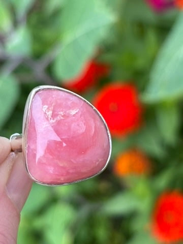 Pink Opal Ring Size 7.5 Adjustable