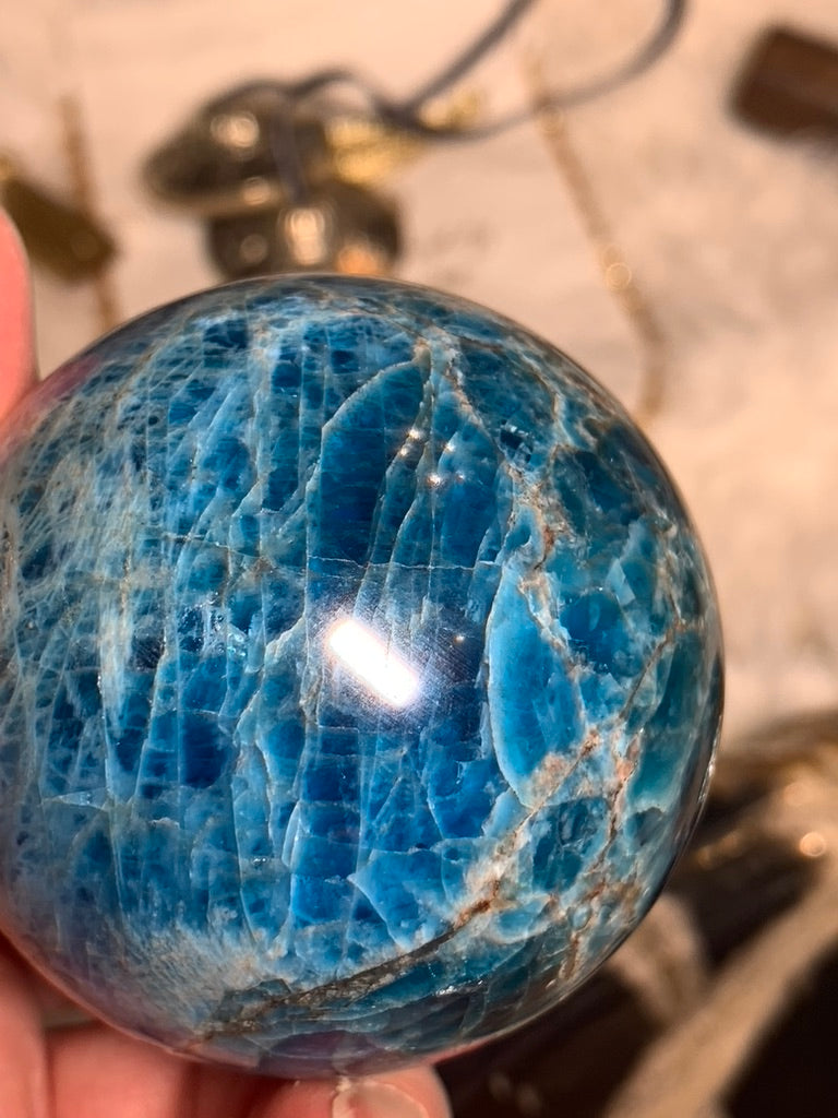 Blue Apatite Sphere