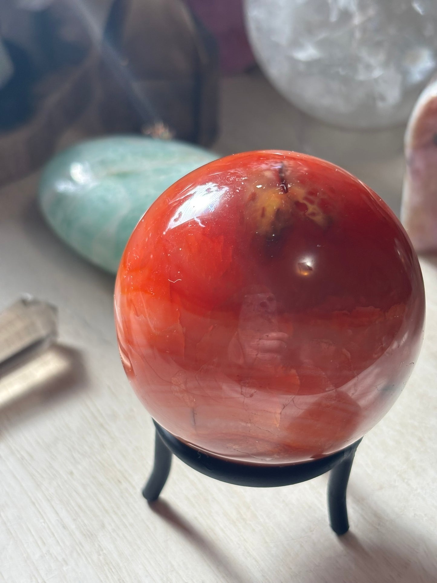 Carnelian Sphere - Madagascar - 65 mm