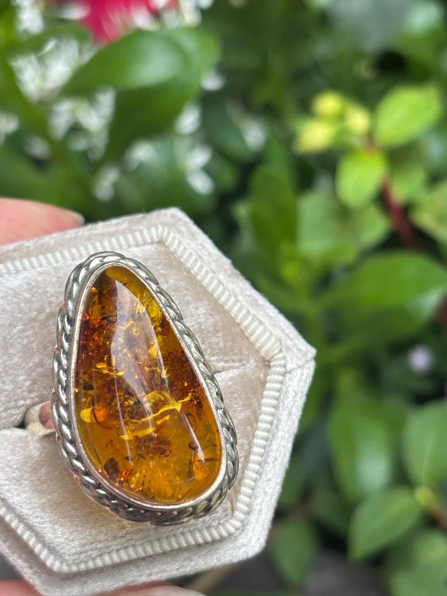 Amber Ring size 9.25 - Nepal