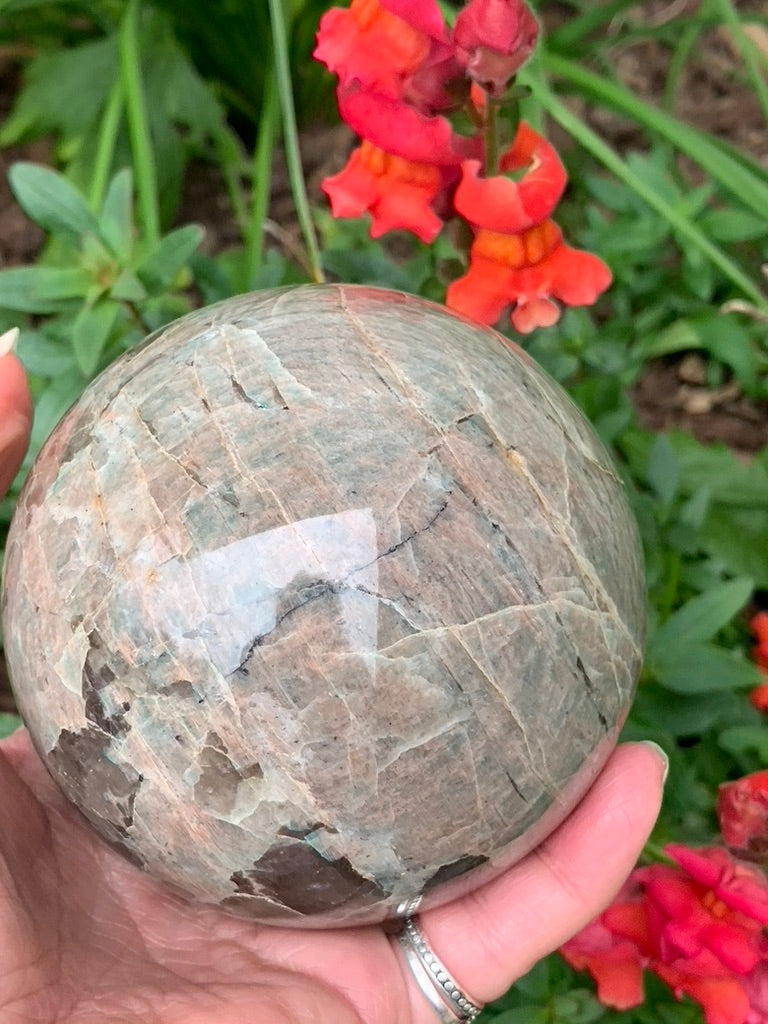 Amazonite with Smokey Quartz Sphere