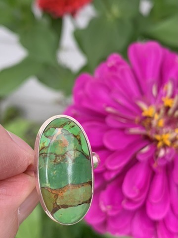 Green Copper Mojave Turquoise - Ring Size 8