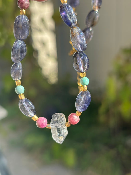 The Divine Channel | Herkimer Diamond • Pink Tourmaline • Iolite • Turquoise