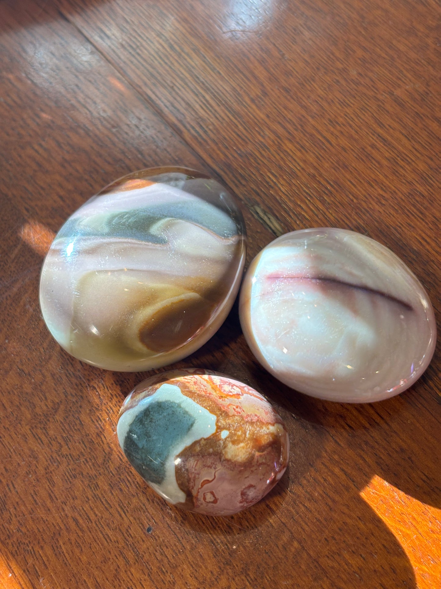 Polychrome Jasper Palm Stone SET - BUNDLE OF 3 | Madagascar