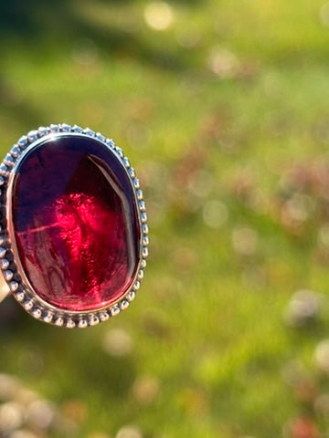 Rhodolite Garnet Ring size 8