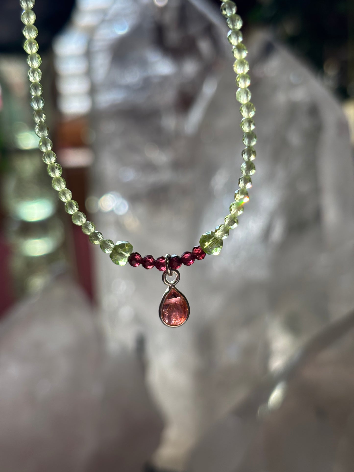 Solar Heart - Peridot, Rhodolite Garnet and Tourmaline