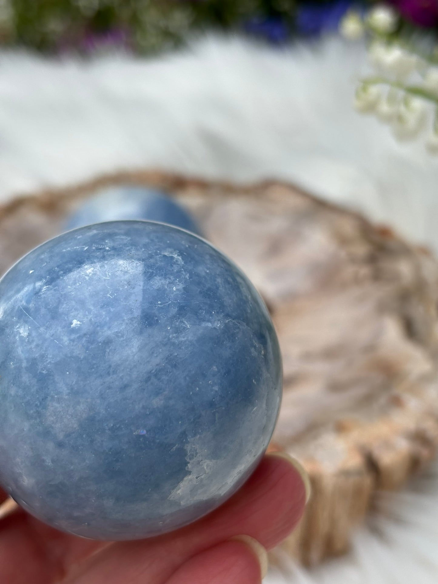 Blue Calcite | Sphere | Madagascar
