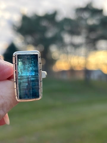 Teal Kyanite Ring size 8