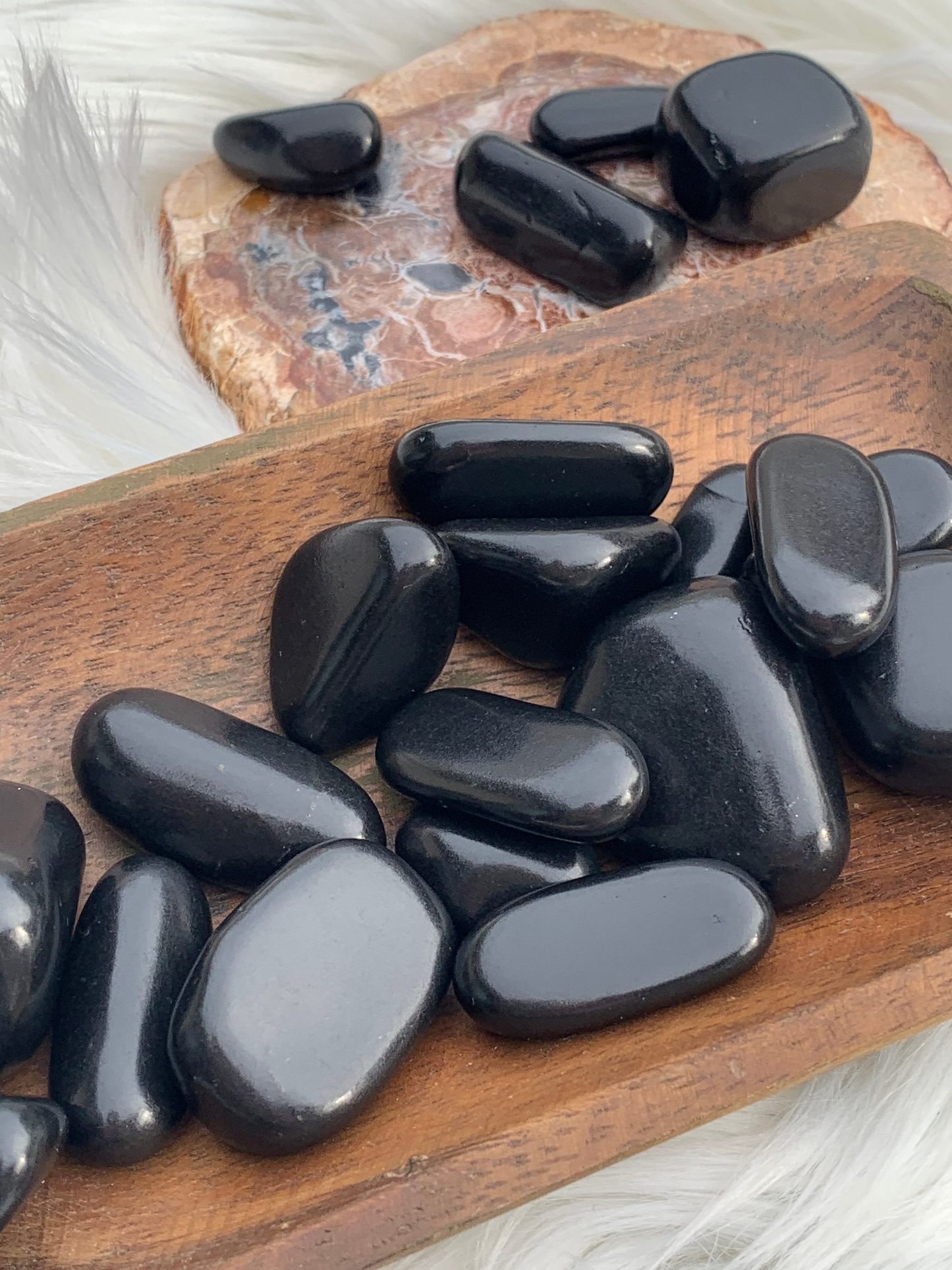 Shungite tumble stones - Karelia, Russia