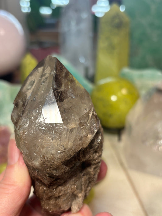 Smokey Garden Quartz with inclusions - Point - Brazil