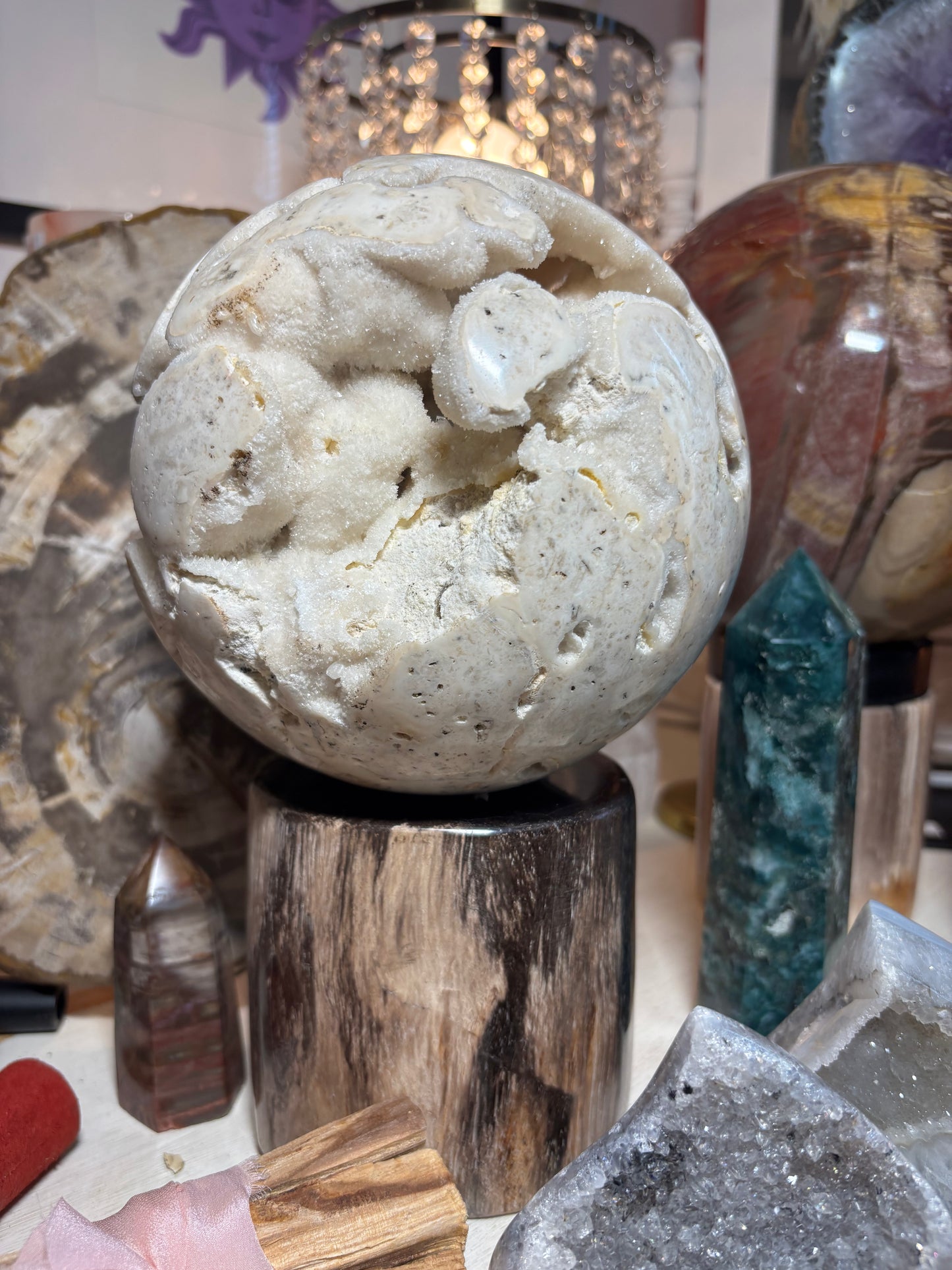 UV Druzy Calcite Sphere - Indonesia