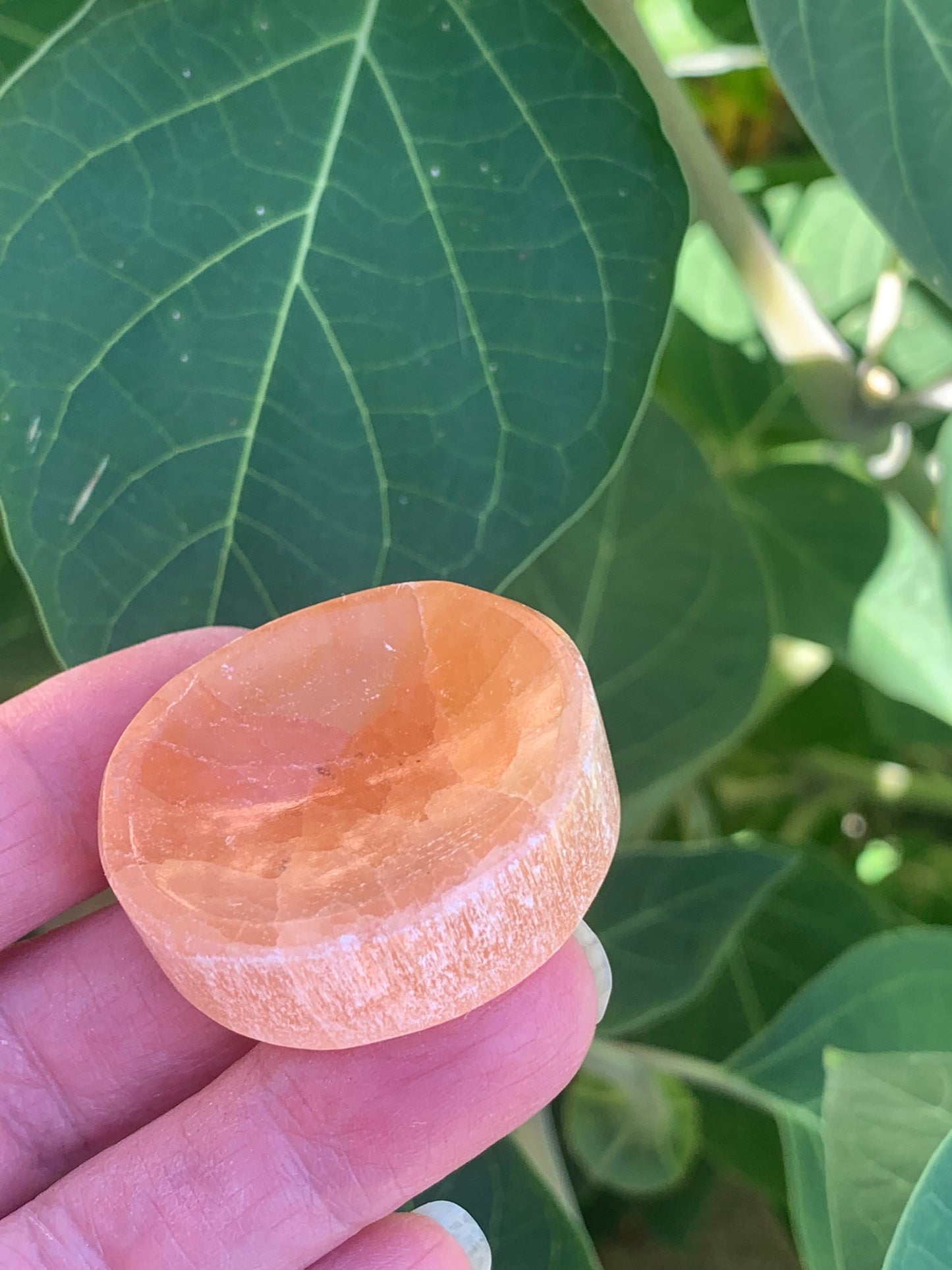 Peach Selenite Sphere Stand