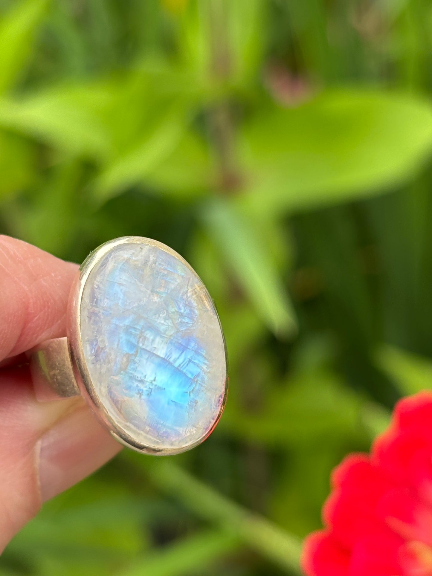 Rainbow Moonstone Ring size 8