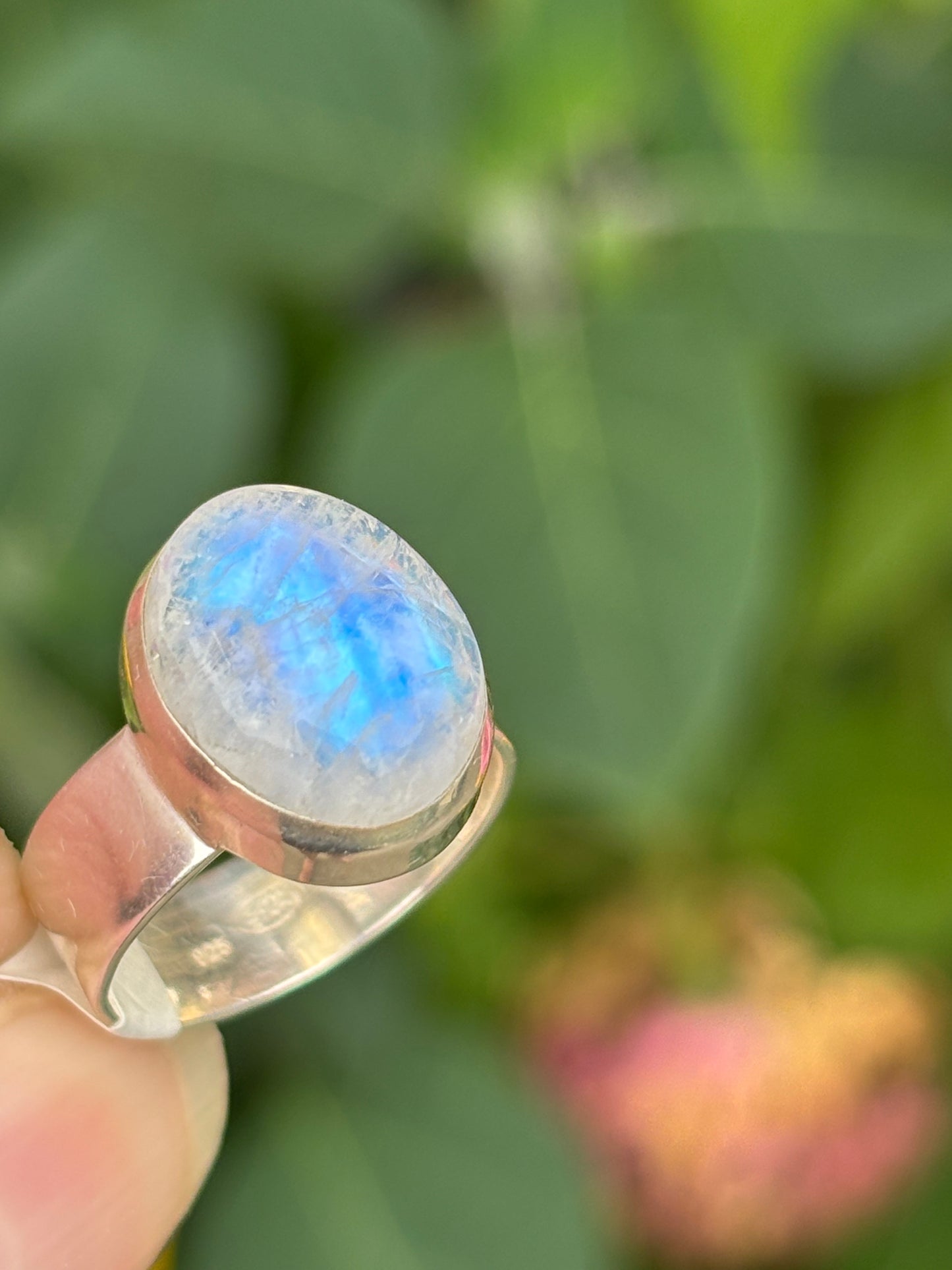 Rainbow Moonstone Ring size 7