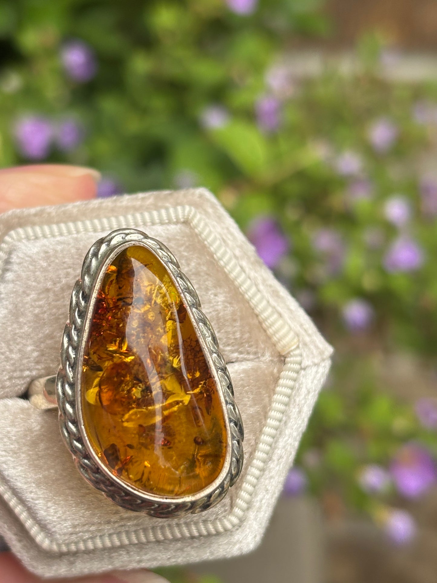 Amber Ring size 9.25 - Nepal