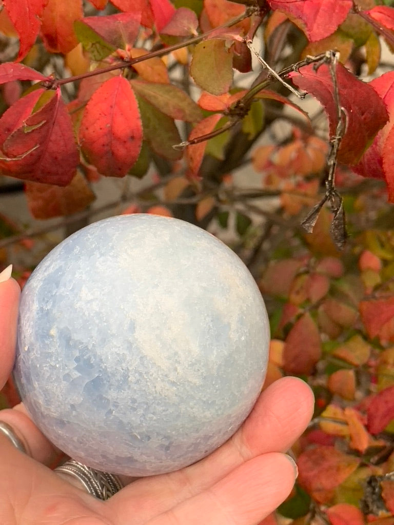 Blue Calcite Sphere - Madagascar