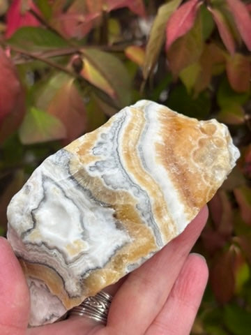 Zebra Calcite with Orange Calcite - Mexico