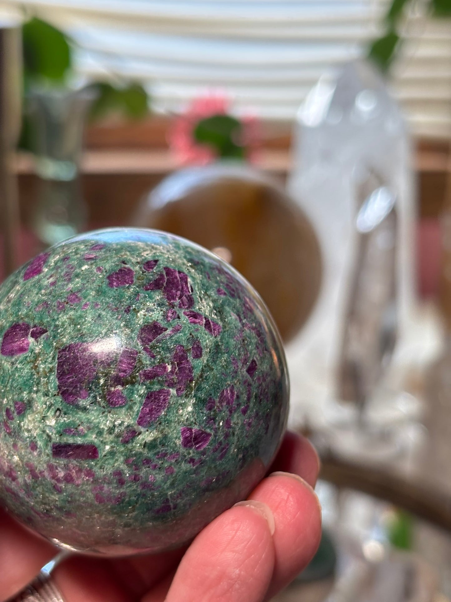 Ruby Fuchsite Sphere - India