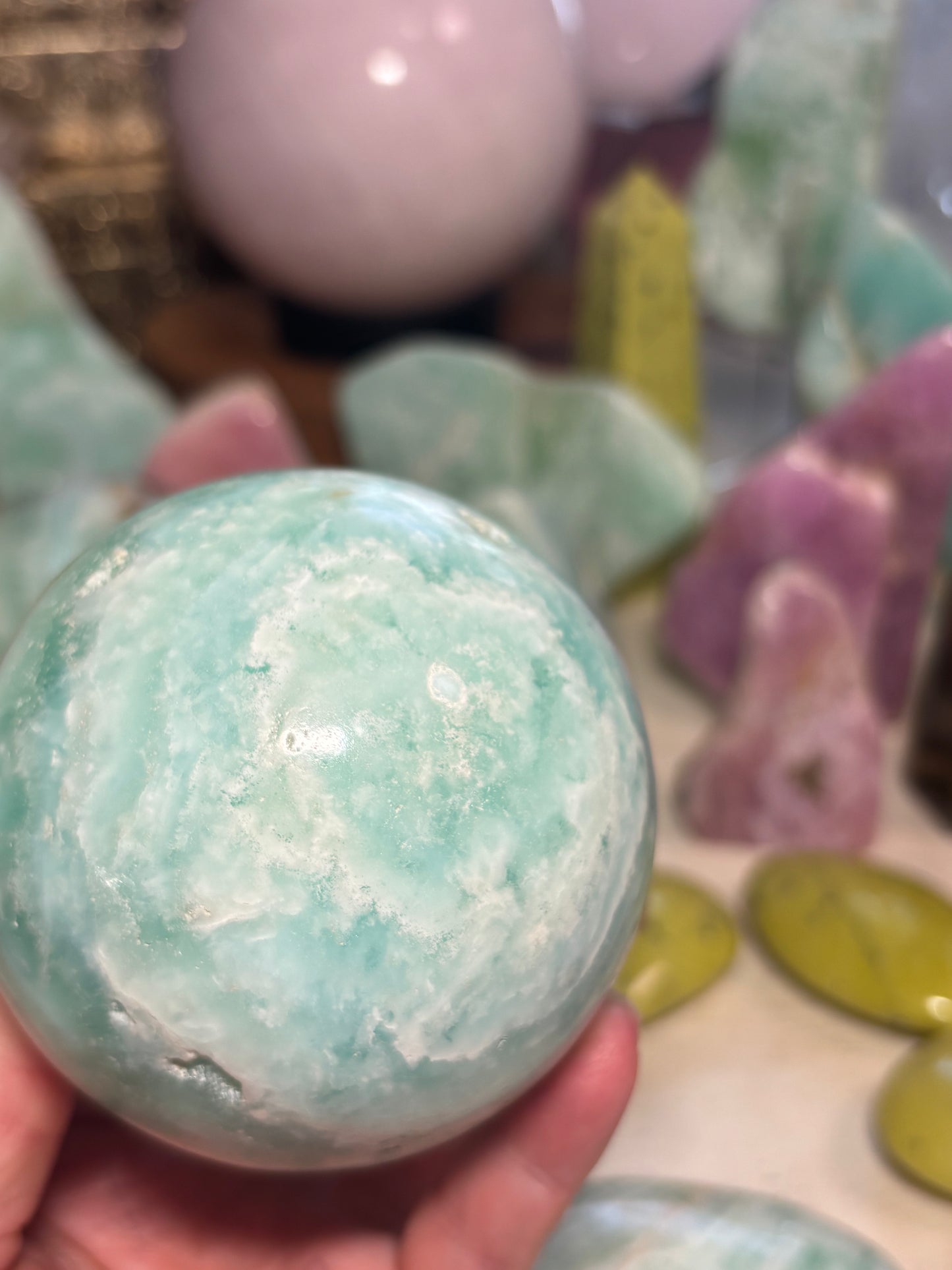 Caribbean Calcite - Sphere - Pakistan